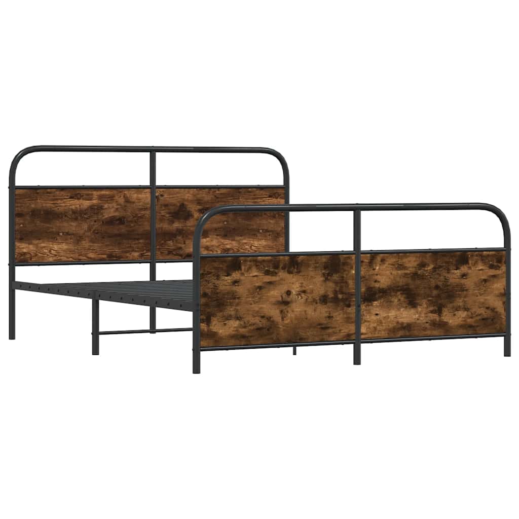 Cadre de lit en métal sans matelas chêne fumé 200x200 cm - XIOS