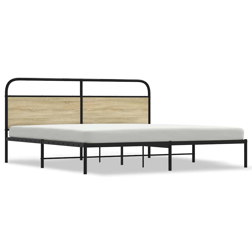 Cadre de lit en métal sans matelas chêne sonoma 180x200 cm - XIOS