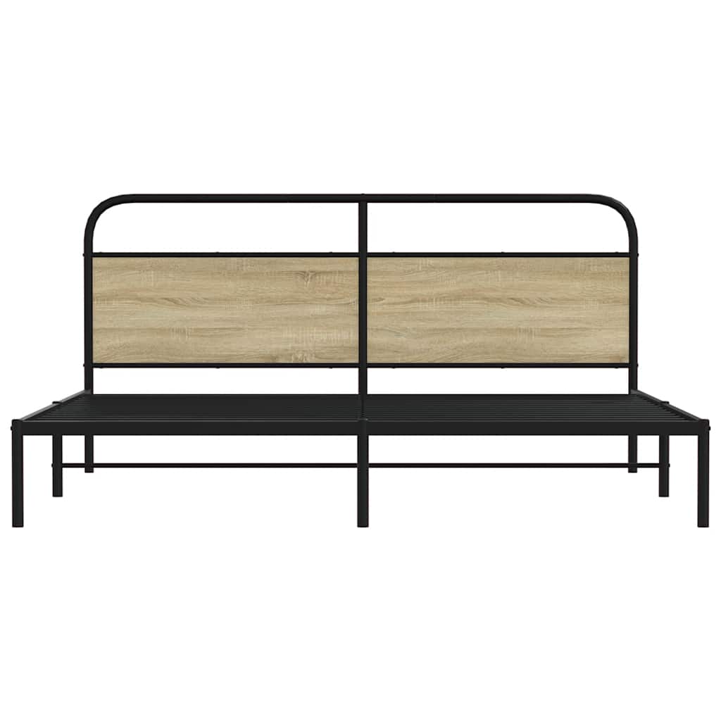 Cadre de lit en métal sans matelas chêne sonoma 180x200 cm - XIOS