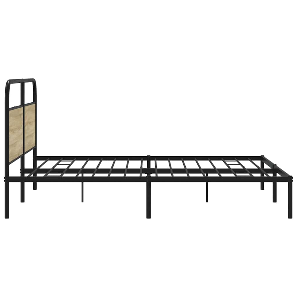 Cadre de lit en métal sans matelas chêne sonoma 180x200 cm - XIOS