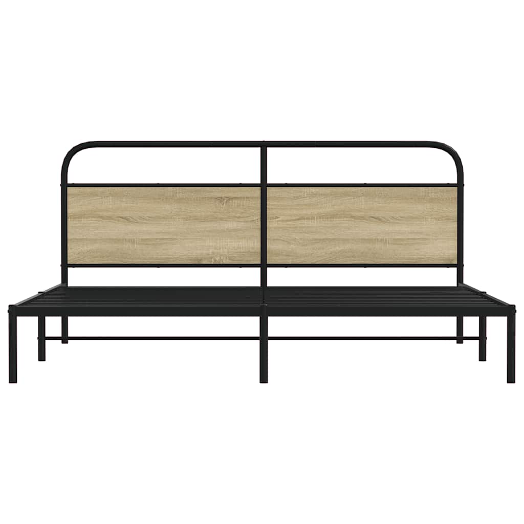 Cadre de lit en métal sans matelas chêne sonoma 183x213 cm - XIOS