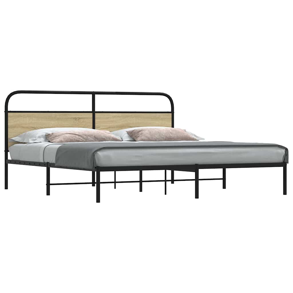 Cadre de lit en métal sans matelas chêne sonoma 200x200 cm - XIOS