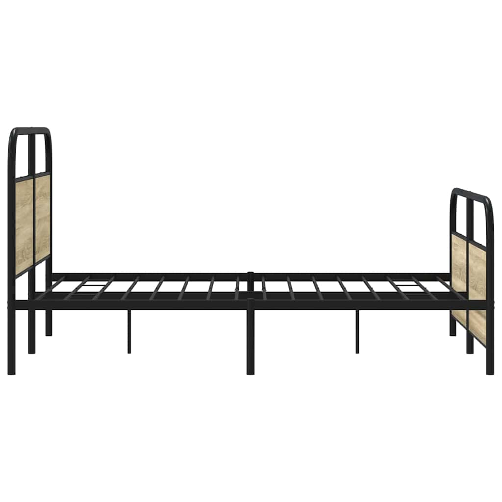 Cadre de lit en métal sans matelas chêne sonoma 137x190 cm - XIOS