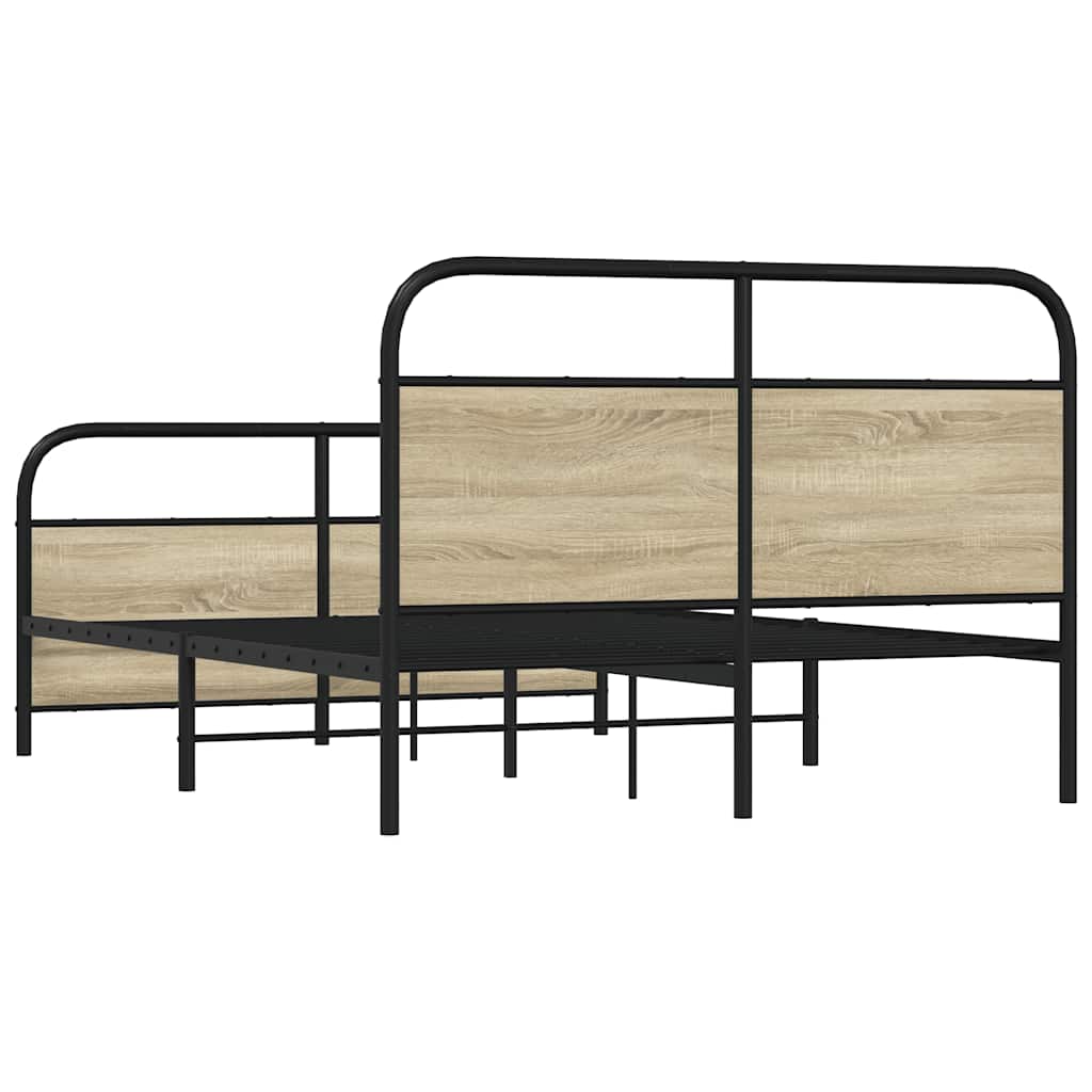 Cadre de lit en métal sans matelas chêne sonoma 137x190 cm - XIOS