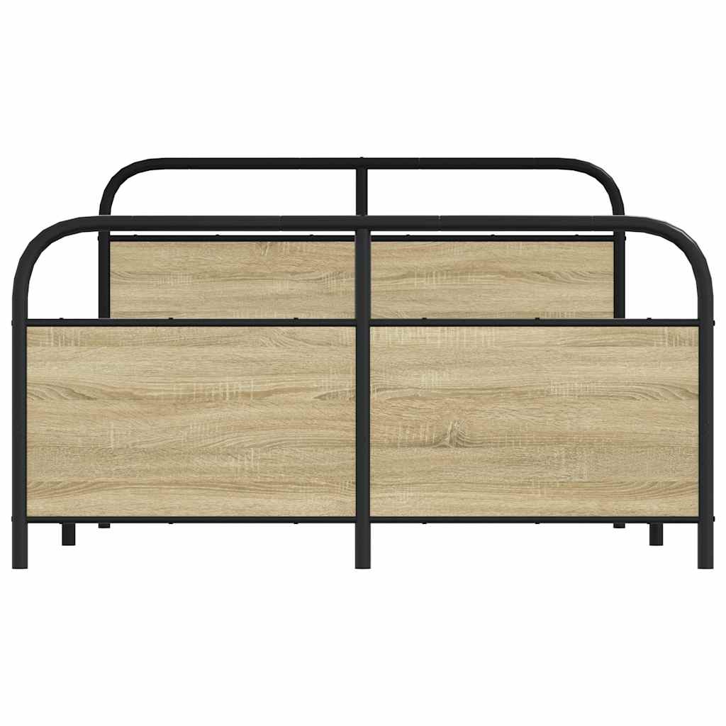 Cadre de lit en métal sans matelas chêne sonoma 140x200 cm - XIOS