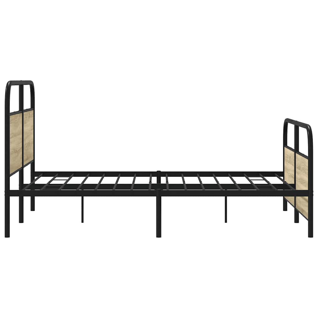 Cadre de lit en métal sans matelas chêne sonoma 150x200 cm - XIOS