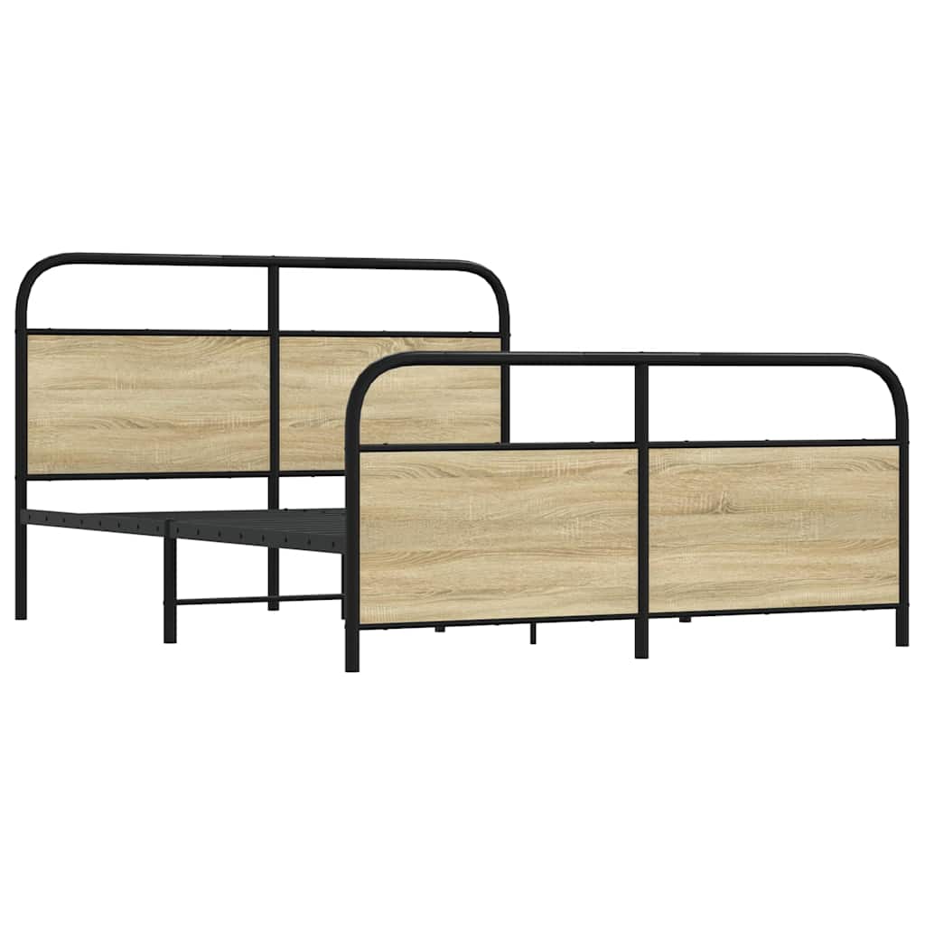 Cadre de lit en métal sans matelas chêne sonoma 160x200 cm - XIOS
