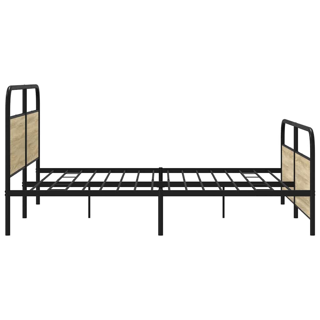 Cadre de lit en métal sans matelas chêne sonoma 180x200 cm - XIOS