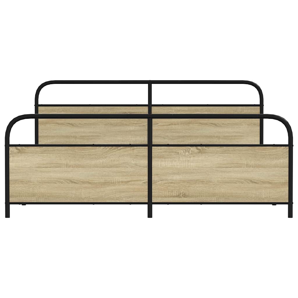 Cadre de lit en métal sans matelas chêne sonoma 183x213 cm - XIOS