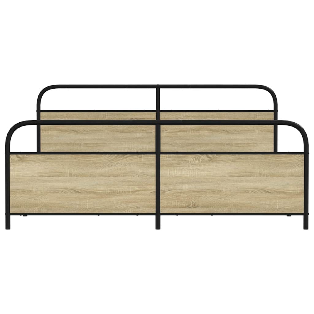 Cadre de lit en métal sans matelas chêne sonoma 193x203 cm - XIOS