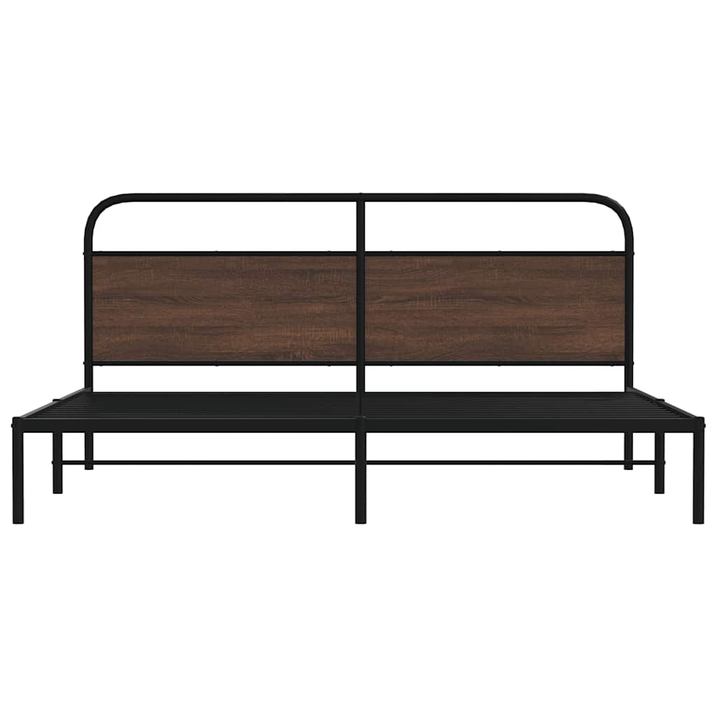 Cadre de lit en métal sans matelas chêne marron 180x200 cm - XIOS