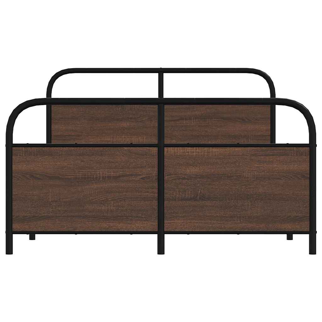 Cadre de lit en métal sans matelas chêne marron 140x190 cm - XIOS