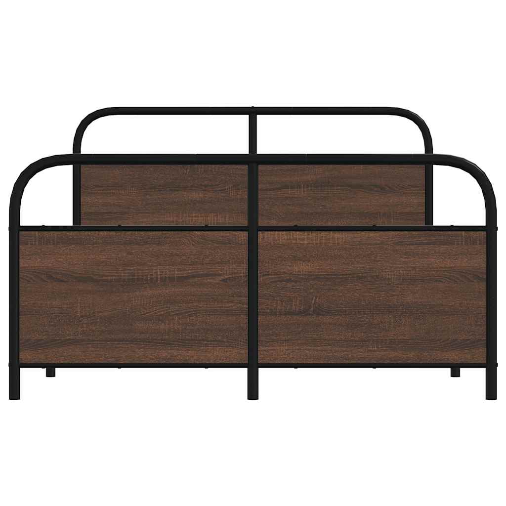 Cadre de lit en métal sans matelas chêne marron 140x200 cm - XIOS