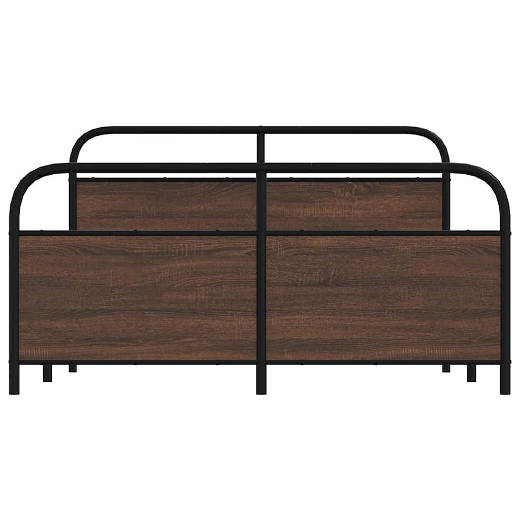 Cadre de lit en métal sans matelas chêne marron 150x200 cm - XIOS
