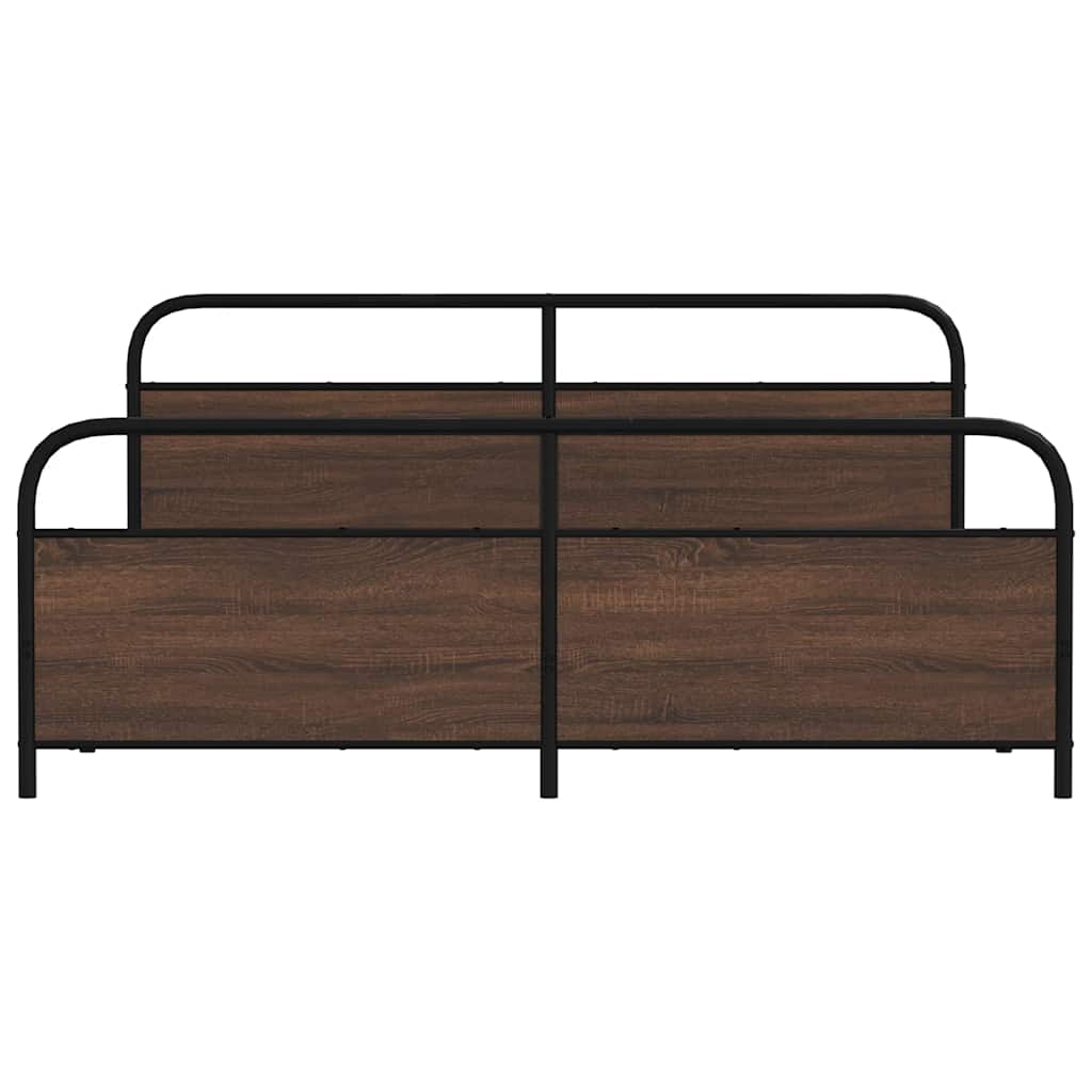 Cadre de lit en métal sans matelas chêne marron 180x200 cm - XIOS