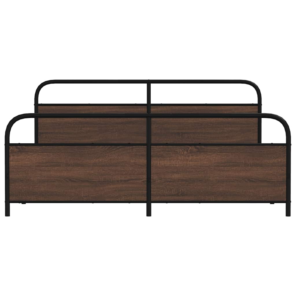 Cadre de lit en métal sans matelas chêne marron 193x203 cm - XIOS