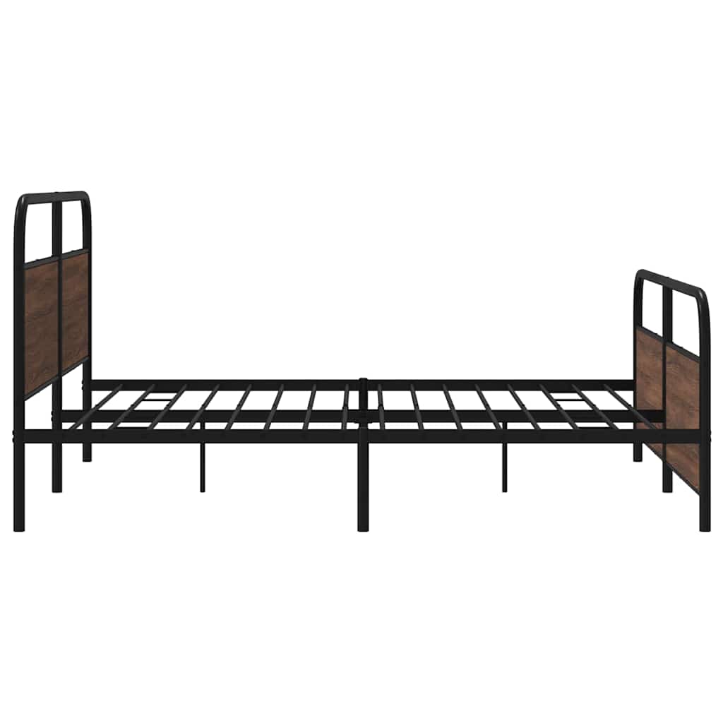 Cadre de lit en métal sans matelas chêne marron 193x203 cm - XIOS