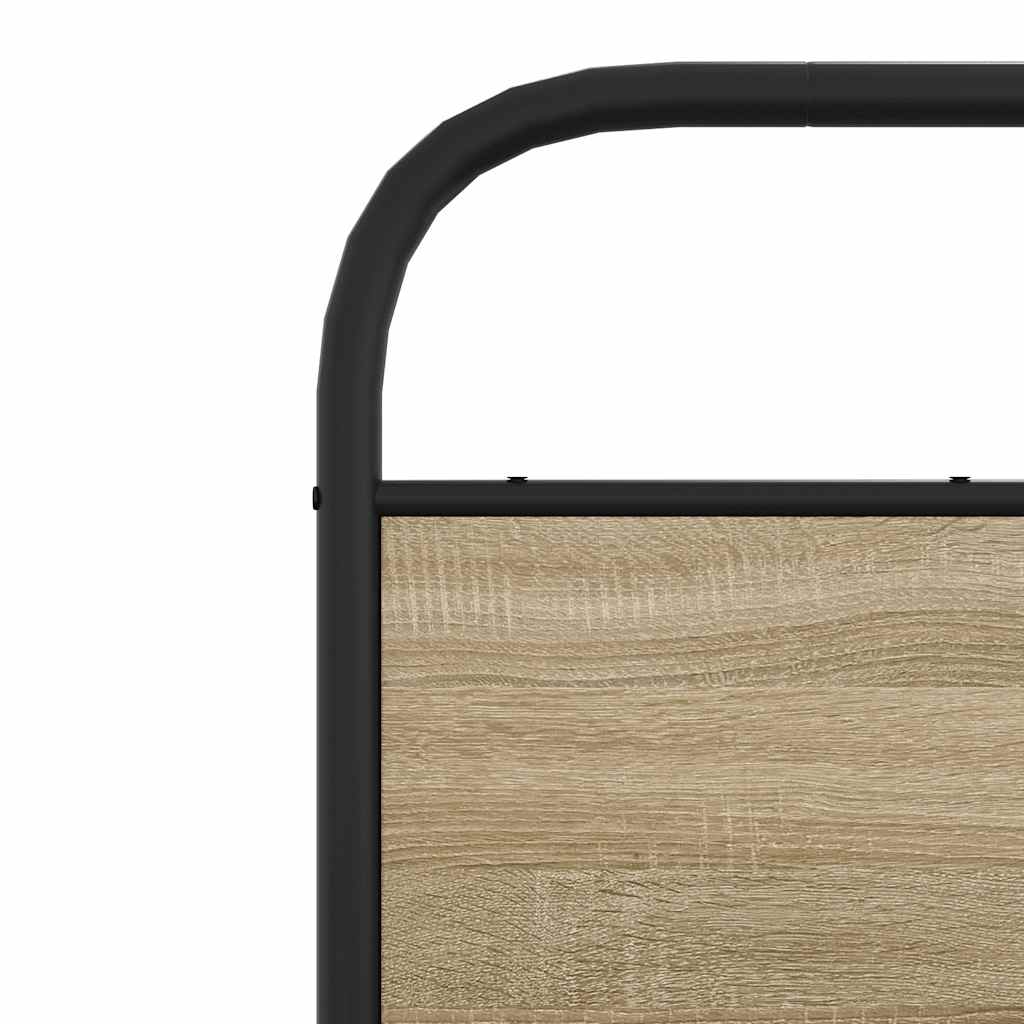 Cadre de lit en métal sans matelas chêne fumé 200x200 cm - XIOS