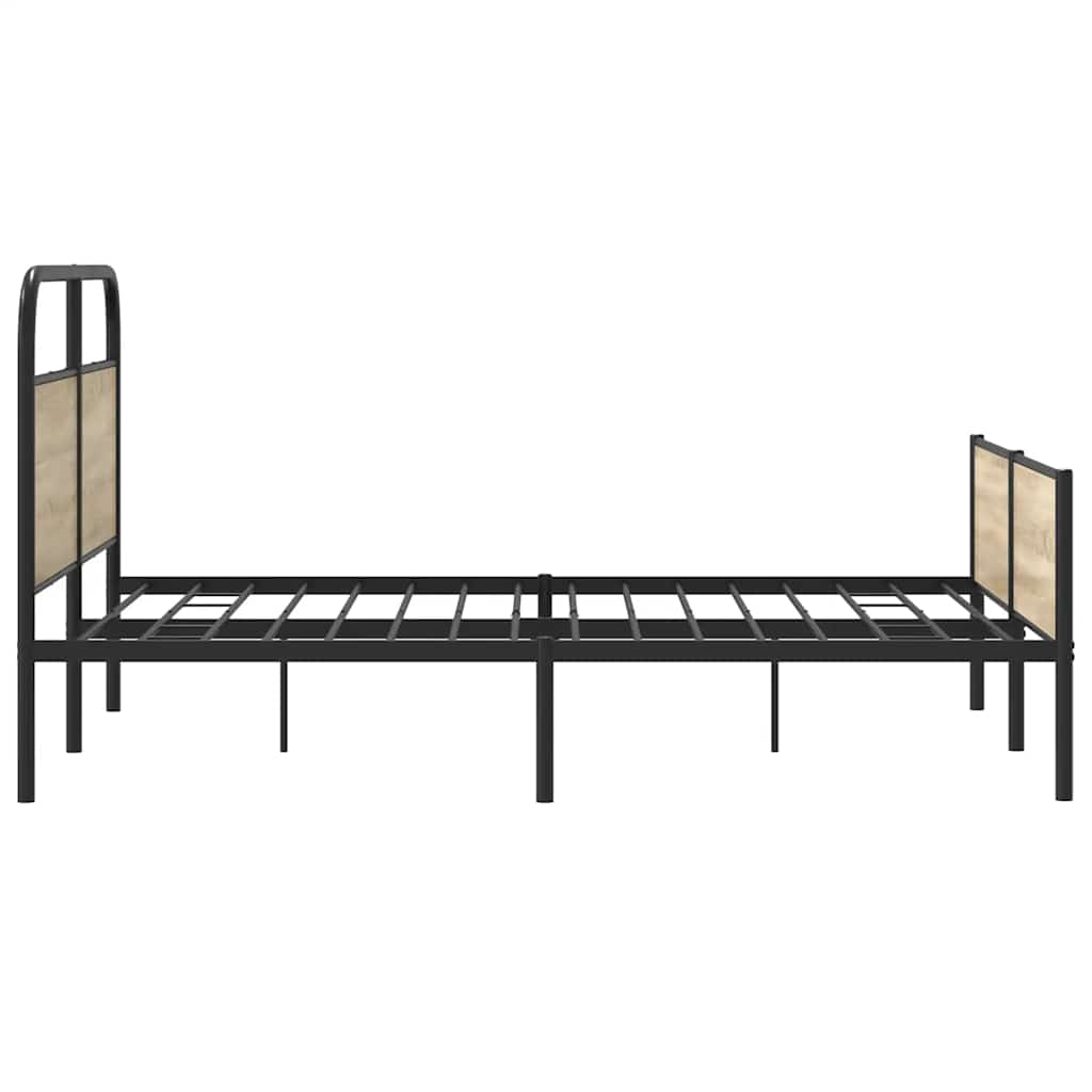 Cadre de lit en métal sans matelas chêne fumé 160x200 cm - XIOS