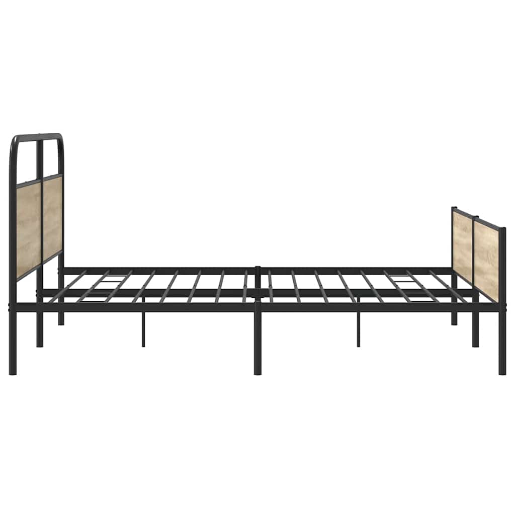 Cadre de lit en métal sans matelas chêne fumé 193x203 cm - XIOS