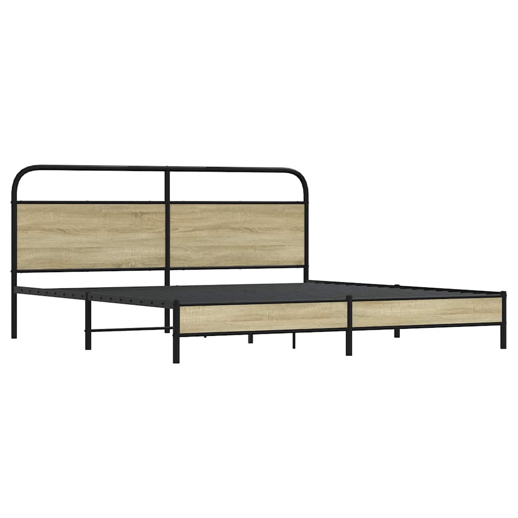 Cadre de lit en métal sans matelas chêne sonoma 183x213 cm - XIOS