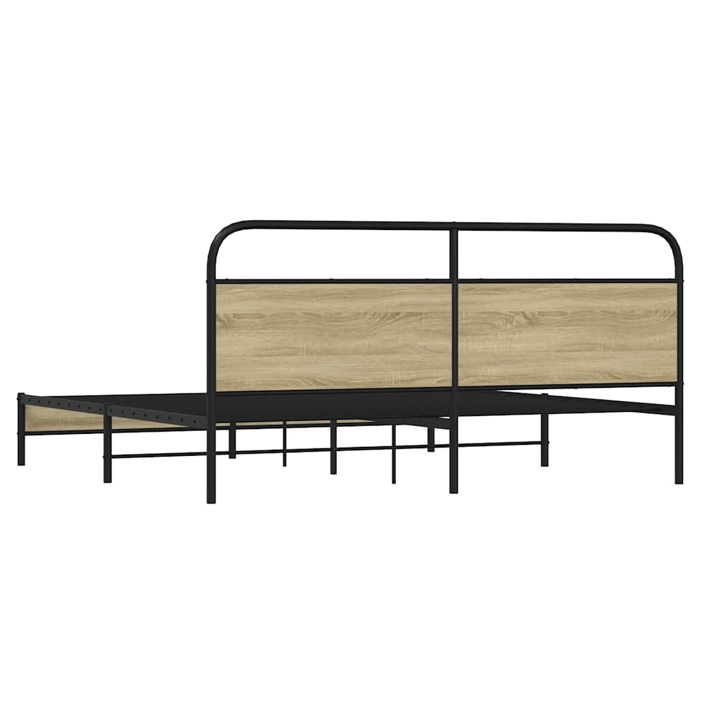 Cadre de lit en métal sans matelas chêne sonoma 183x213 cm - XIOS