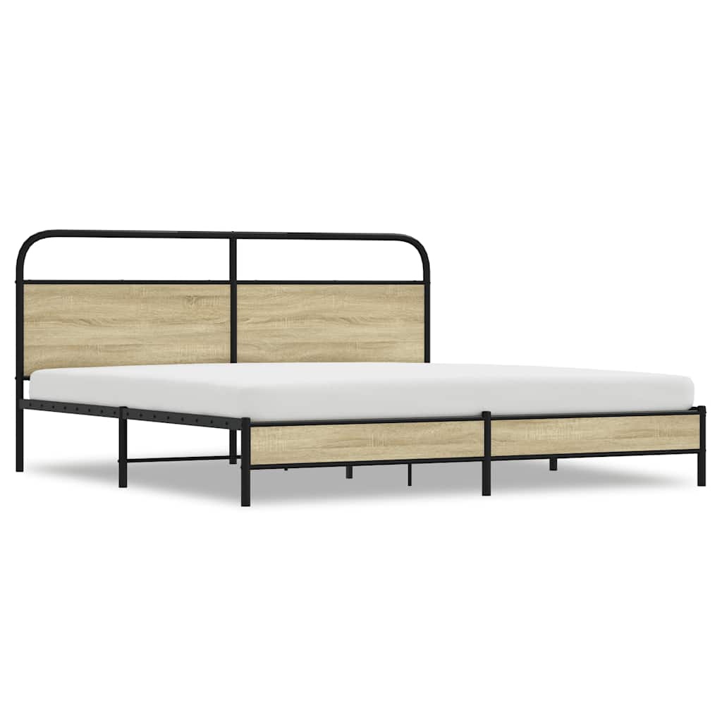 Cadre de lit en métal sans matelas chêne sonoma 200x200 cm - XIOS