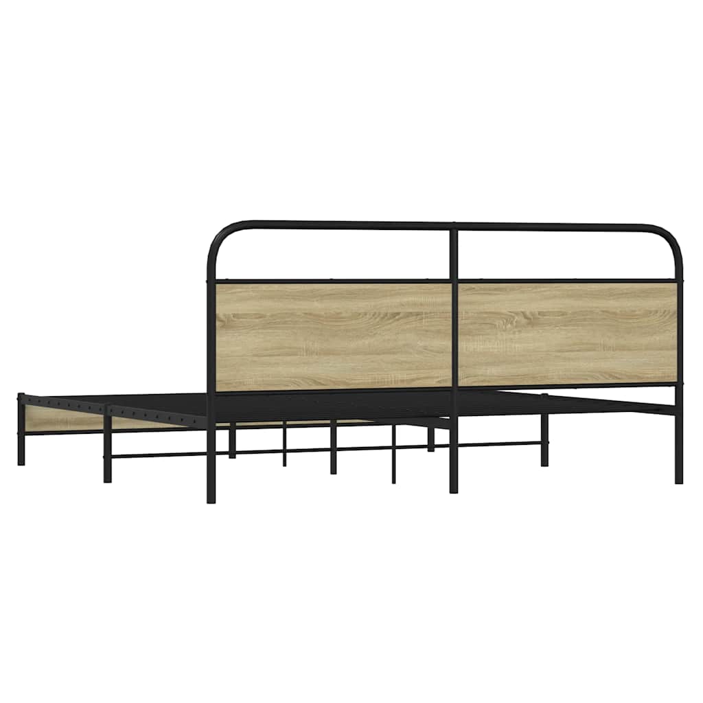 Cadre de lit en métal sans matelas chêne sonoma 200x200 cm - XIOS