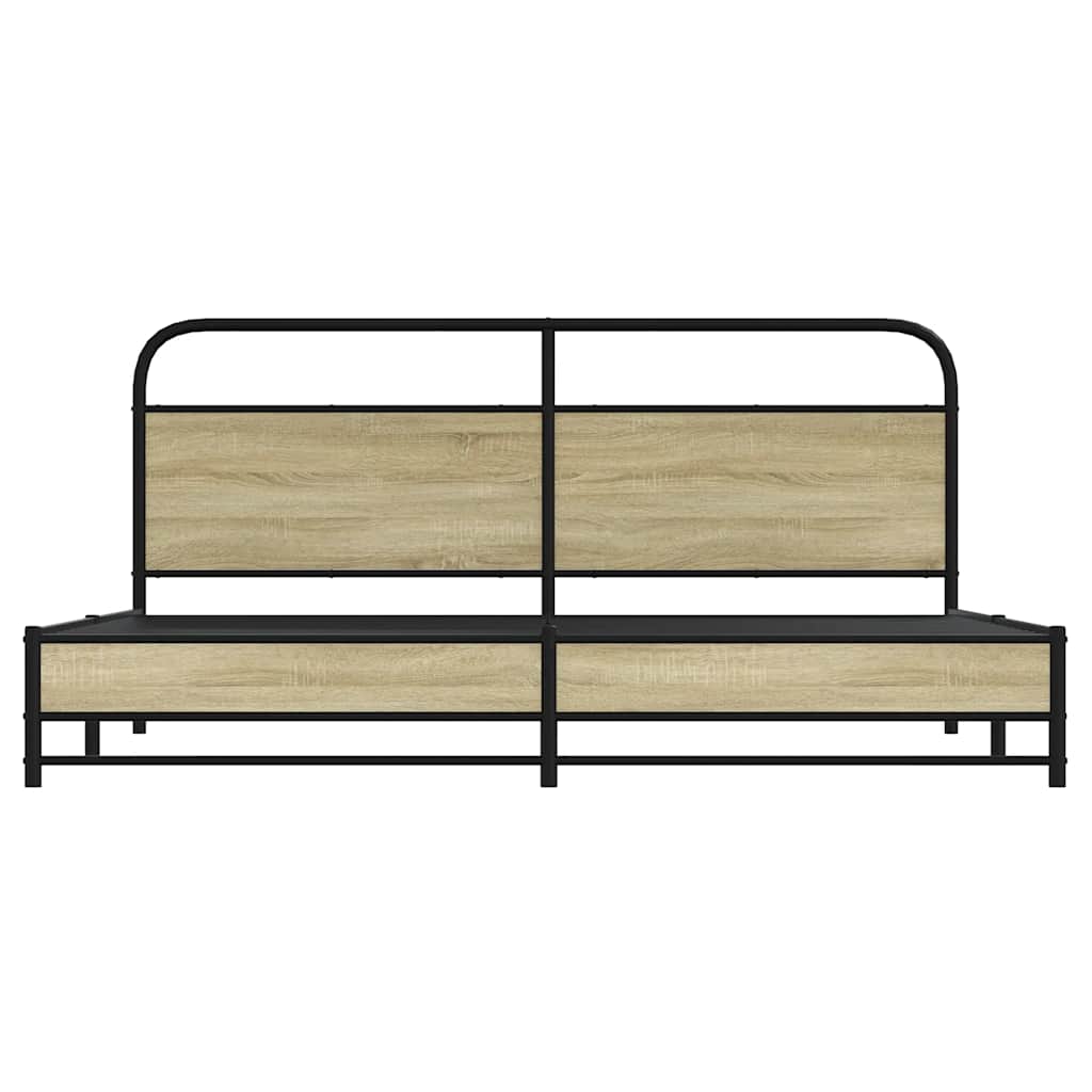 Cadre de lit en métal sans matelas chêne sonoma 183x213 cm - XIOS