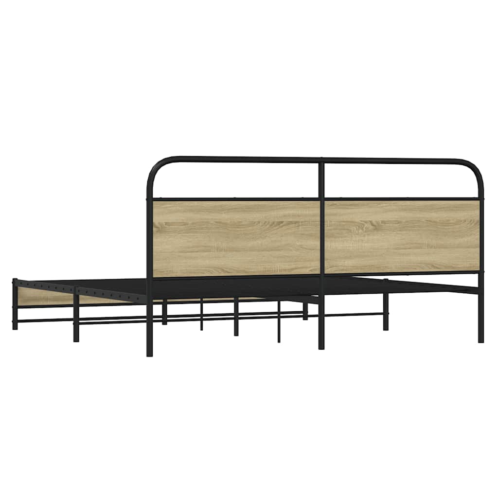 Cadre de lit en métal sans matelas chêne sonoma 183x213 cm - XIOS