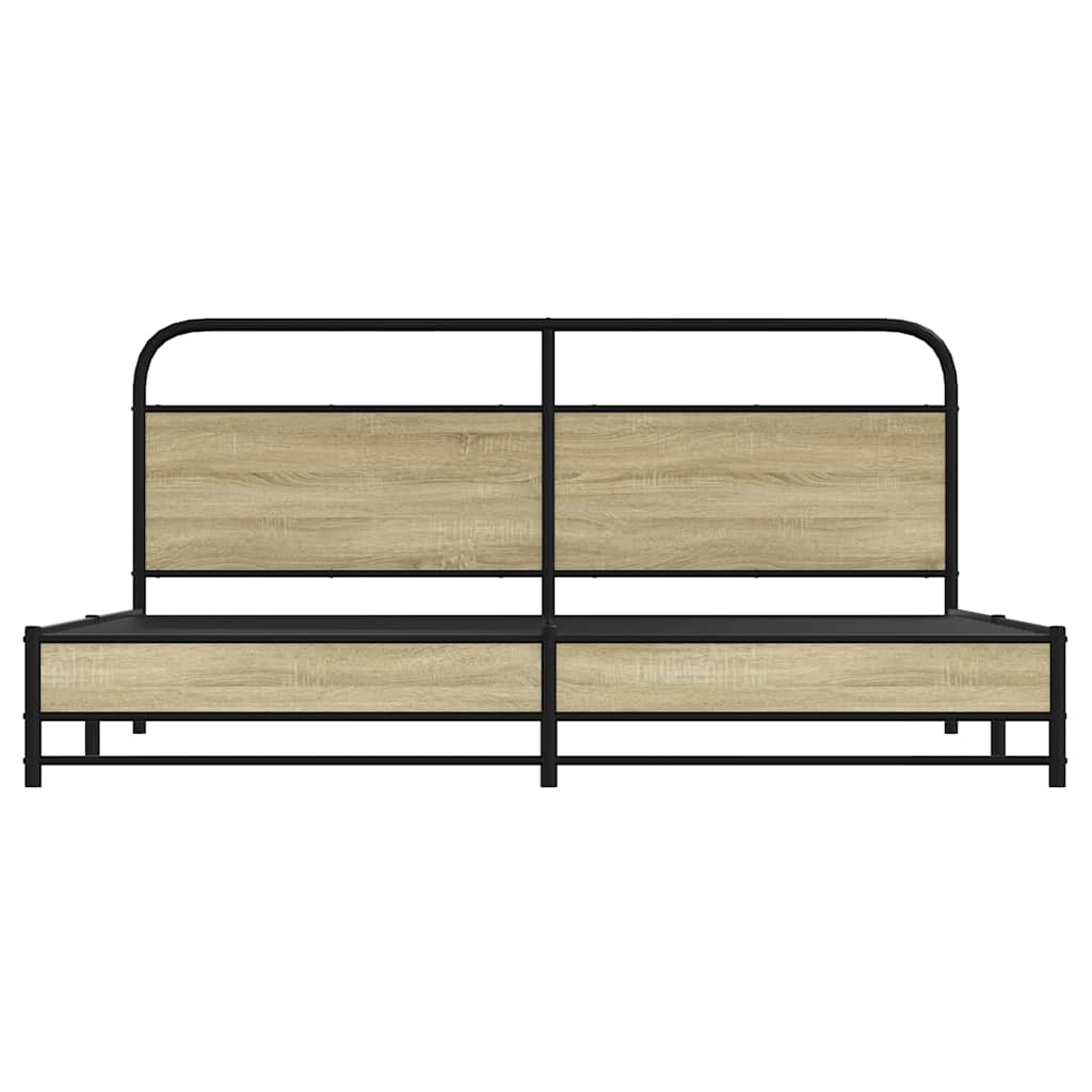 Cadre de lit en métal sans matelas chêne sonoma 193x203 cm - XIOS