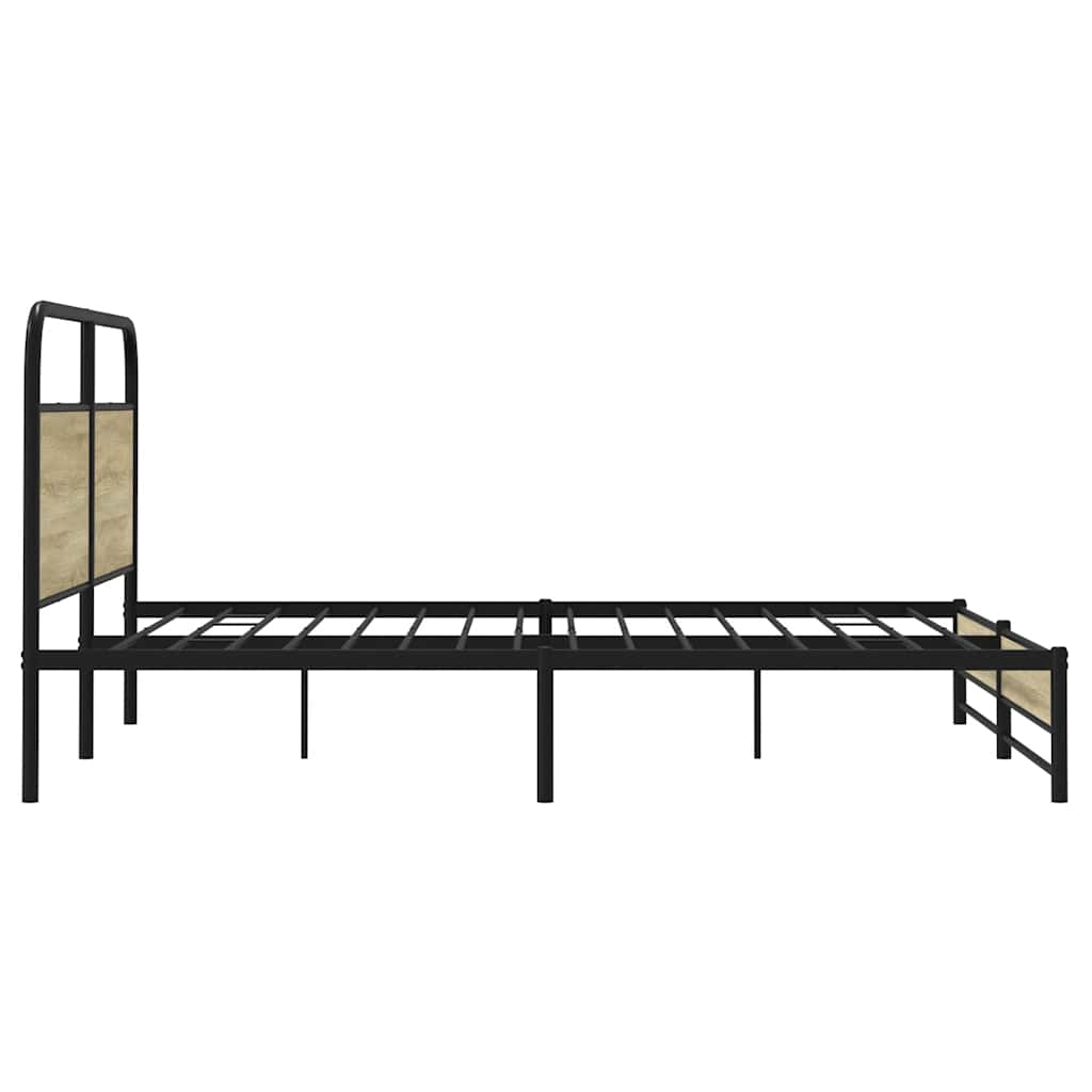 Cadre de lit en métal sans matelas chêne sonoma 193x203 cm - XIOS