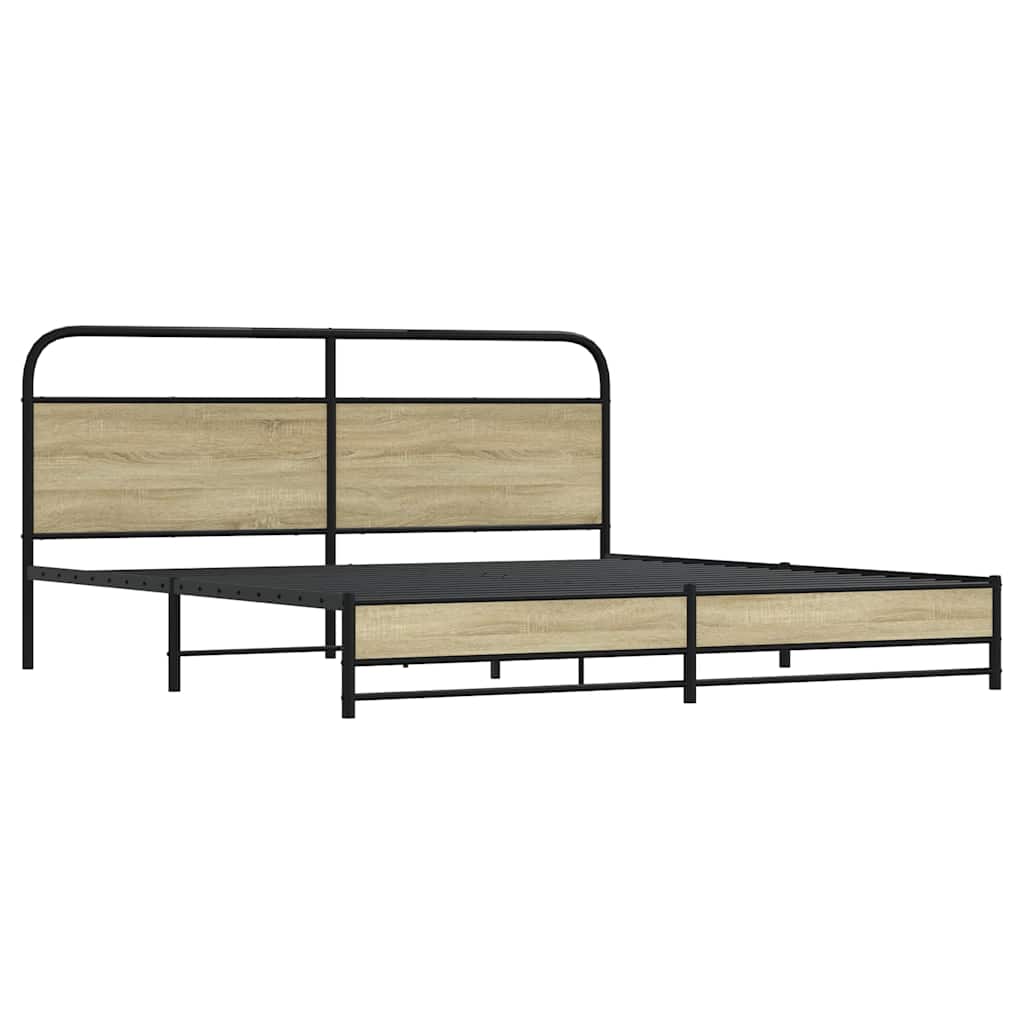 Cadre de lit en métal sans matelas chêne sonoma 200x200 cm - XIOS