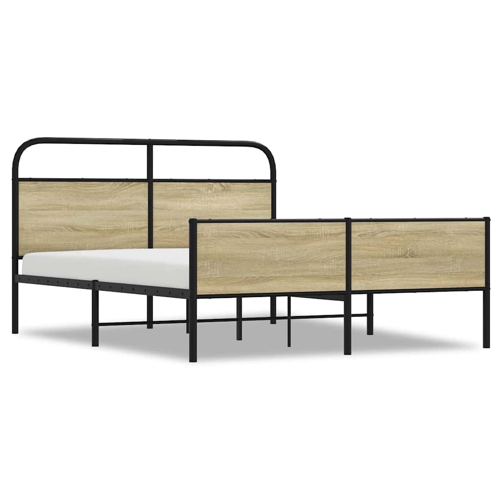 Cadre de lit en métal sans matelas chêne sonoma 150x200 cm - XIOS