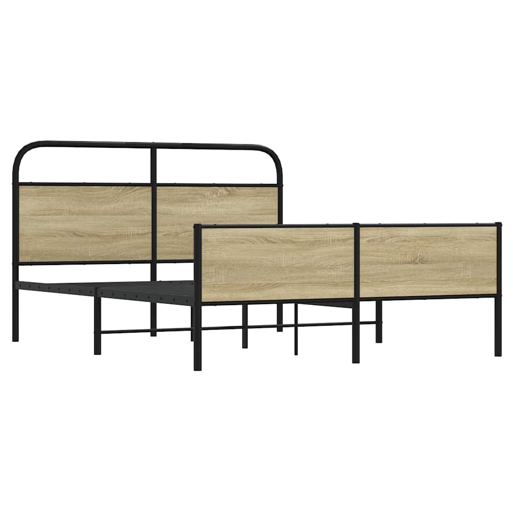 Cadre de lit en métal sans matelas chêne sonoma 150x200 cm - XIOS