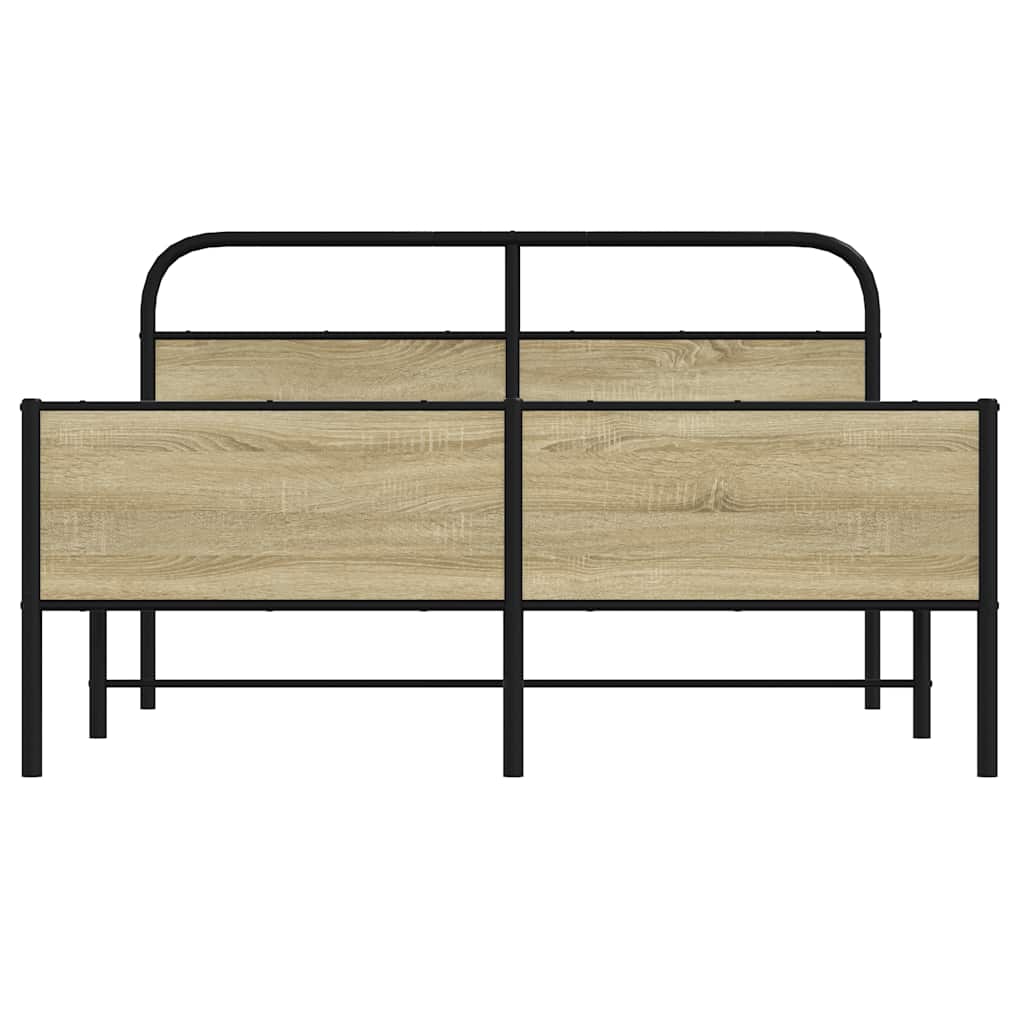 Cadre de lit en métal sans matelas chêne sonoma 150x200 cm - XIOS
