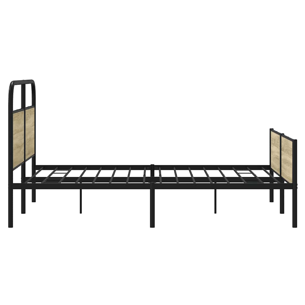 Cadre de lit en métal sans matelas chêne sonoma 150x200 cm - XIOS