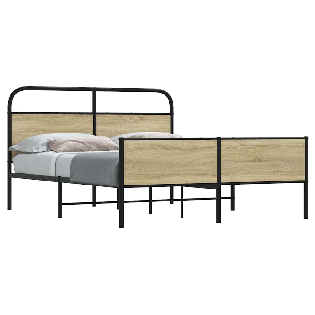 Cadre de lit en métal sans matelas chêne sonoma 150x200 cm - XIOS