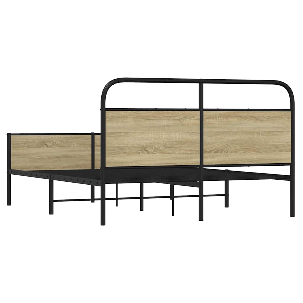 Cadre de lit en métal sans matelas chêne sonoma 160x200 cm - XIOS
