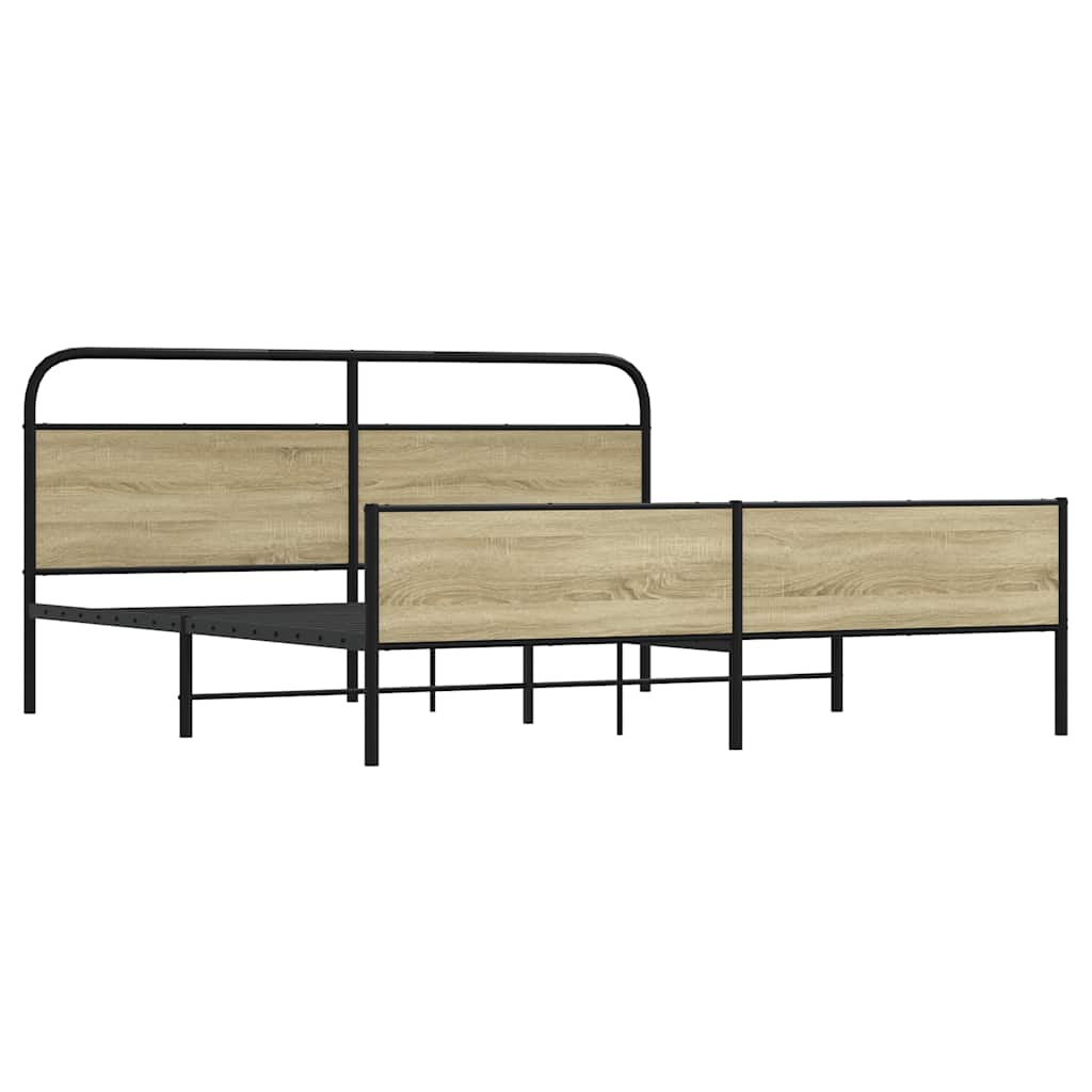 Cadre de lit en métal sans matelas chêne sonoma 183x213 cm - XIOS