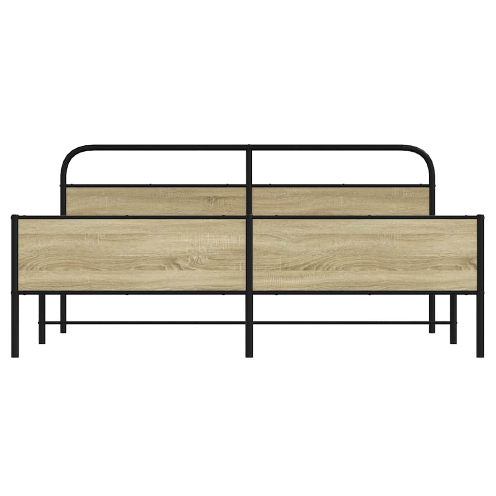 Cadre de lit en métal sans matelas chêne sonoma 183x213 cm - XIOS