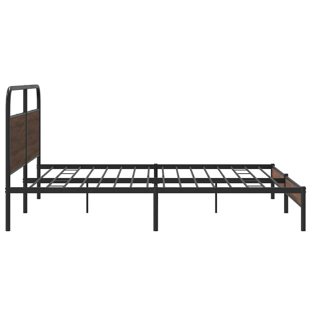 Cadre de lit en métal sans matelas chêne marron 183x213 cm - XIOS