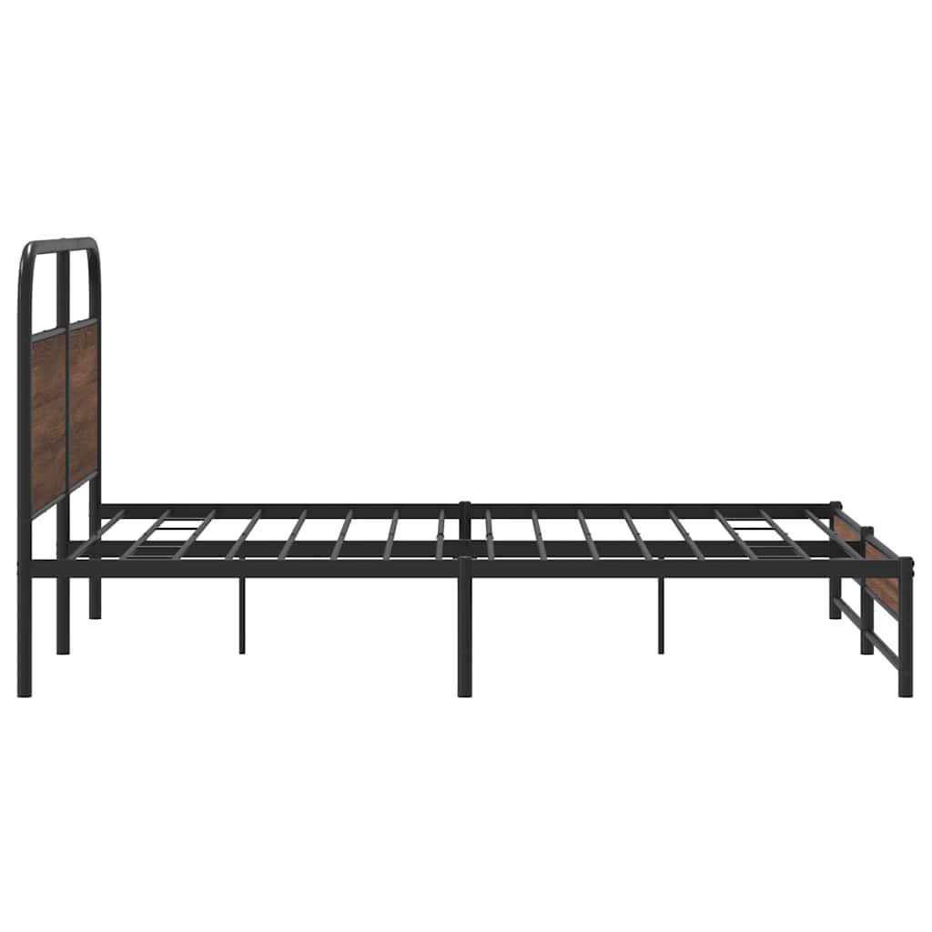 Cadre de lit en métal sans matelas chêne marron 160x200 cm - XIOS
