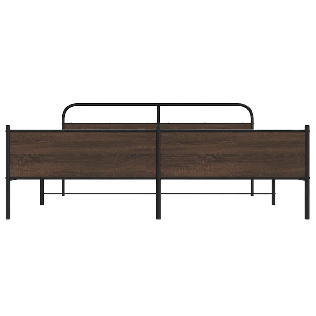 Cadre de lit en métal sans matelas chêne marron 183x213 cm - XIOS