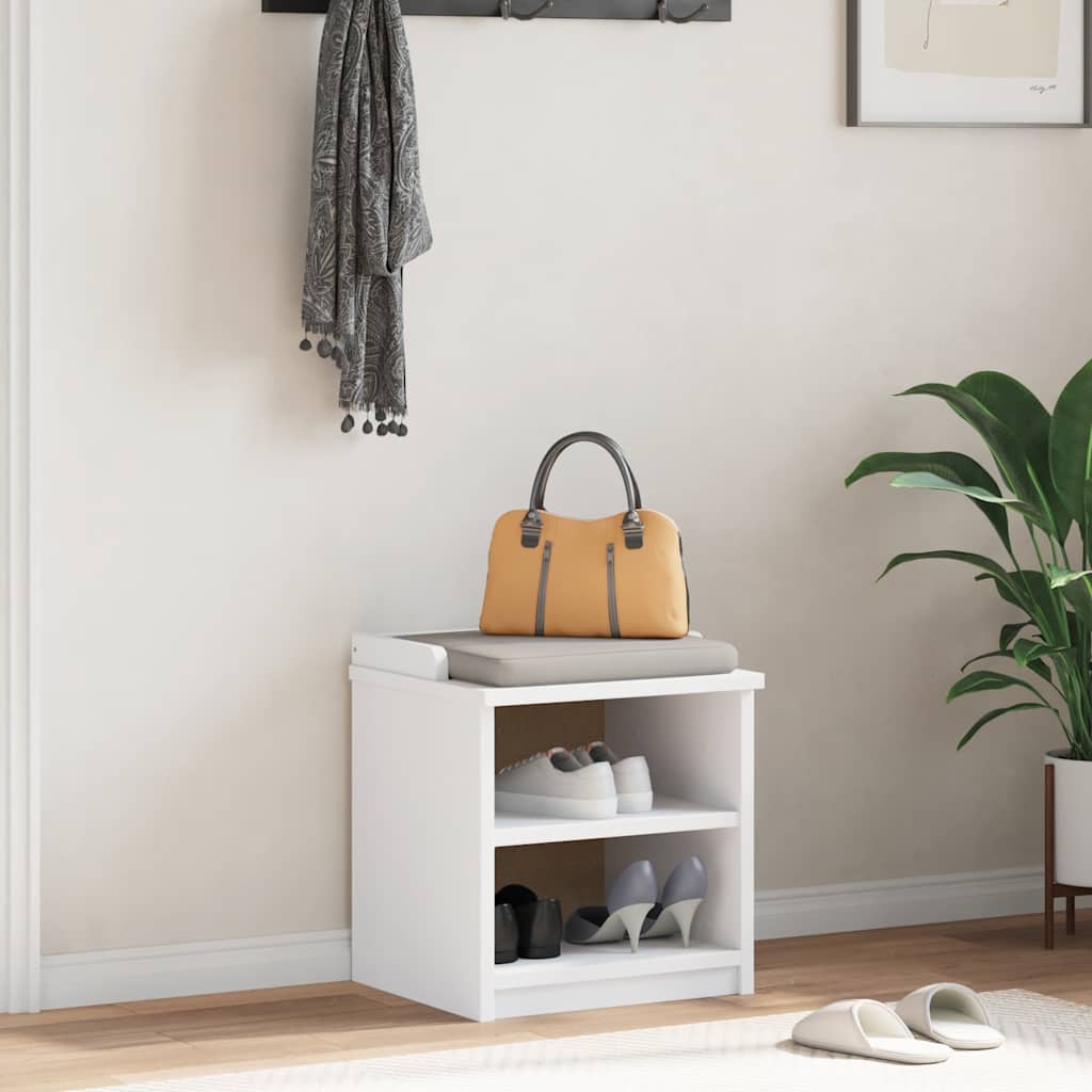 Banc de couloir SANDNES blanc 45x40x50 cm bois de pin massif - XIOS