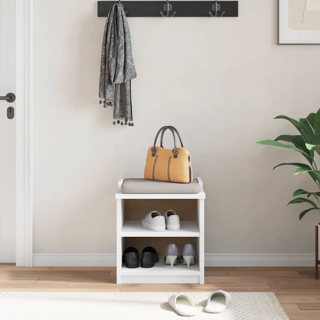 Banc de couloir SANDNES blanc 45x40x50 cm bois de pin massif - XIOS