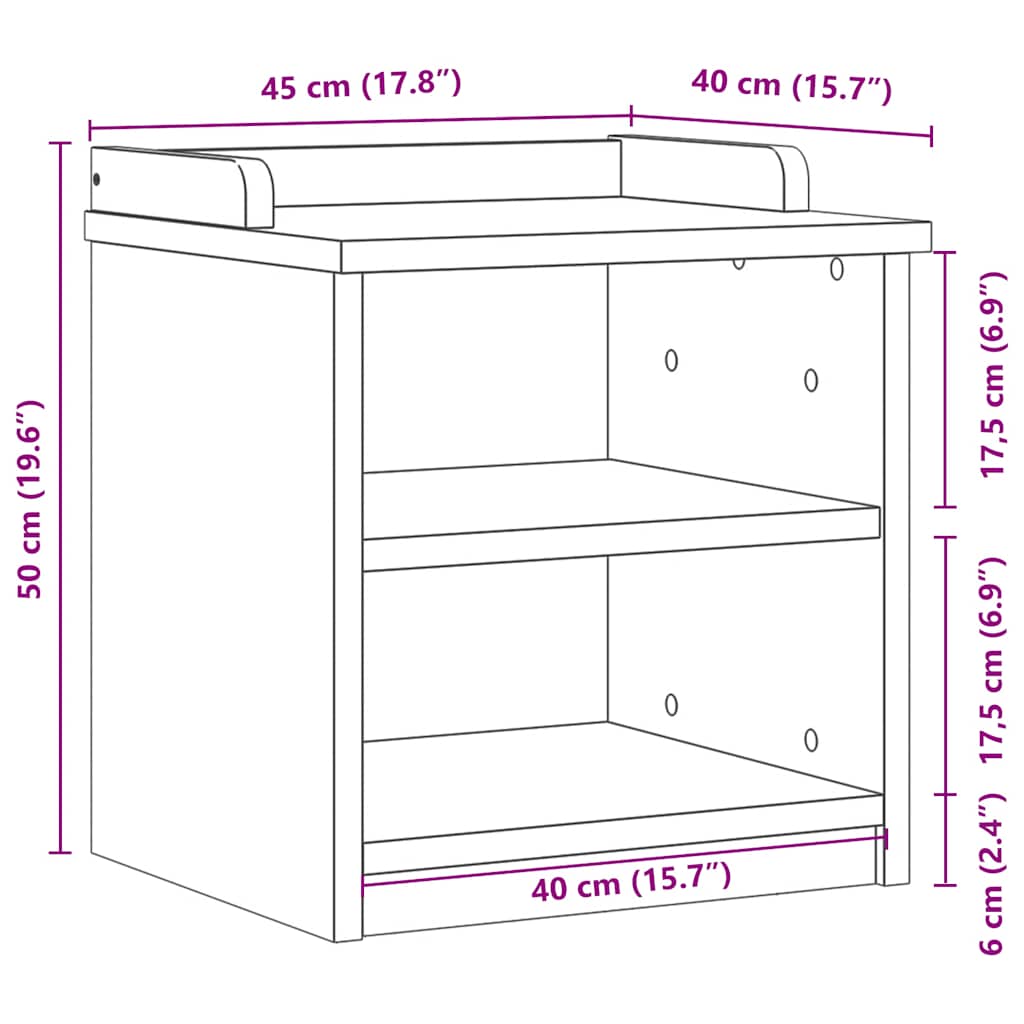 Banc de couloir SANDNES blanc 45x40x50 cm bois de pin massif - XIOS