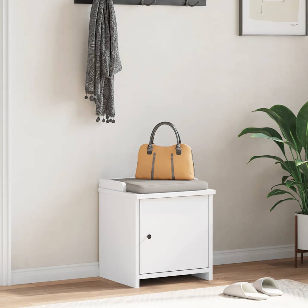 Banc de couloir SANDNES blanc 45x40x50 cm bois de pin massif - XIOS