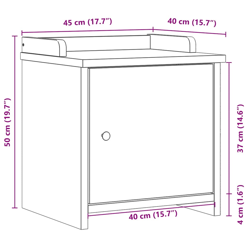 Banc de couloir SANDNES blanc 45x40x50 cm bois de pin massif - XIOS