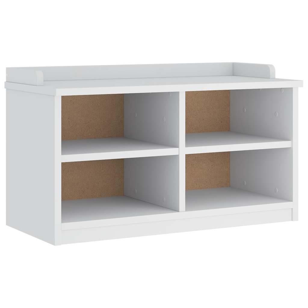 Banc de couloir SANDNES blanc 87x40x50 cm bois de pin massif - XIOS